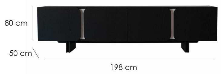 Black Oak TV cabinet 'Palawa'