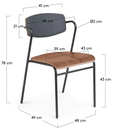 Walnut Veneer Dining Chair 'Zaha'