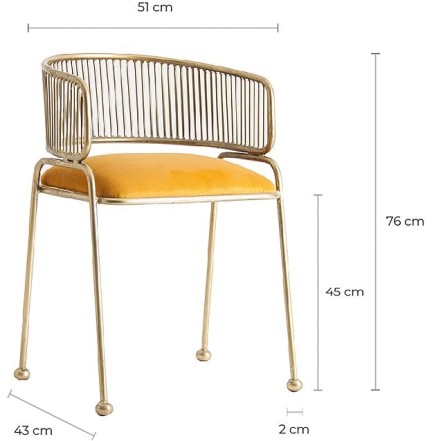 Metal and Velvet 'Devos' Chair