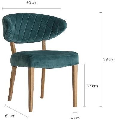 Velvet Upholstered Chair 'Bardet'